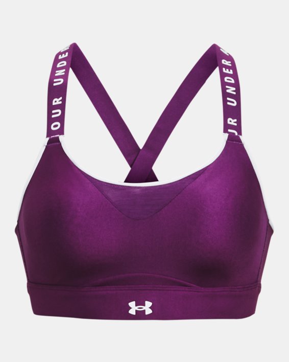 Damen UA Infinity High Sport-BH, Purple, pdpMainDesktop image number 10